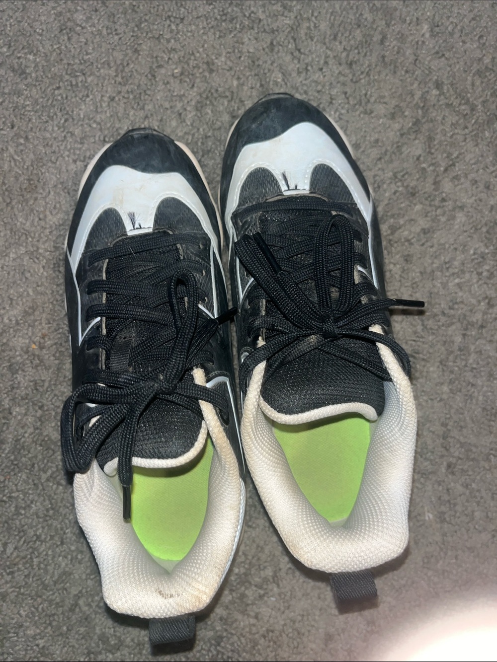 Black and White Athletic baseball cleats